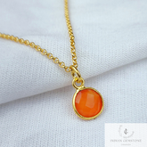 Carnelian necklace, Healing Pendant, Gold Plated Necklace, Handmade Jewelry, Gift For Her, Small Necklace, Carnelian Jewelry, Wedding Gift